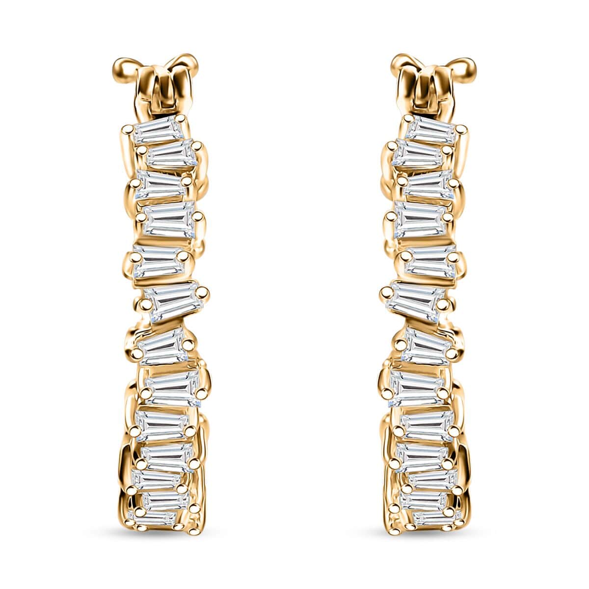 Doorbuster White Zircon 3.75 ctw Arctic Spark Earrings in 18K Vermeil Yellow Gold Over Sterling Silver image number 0