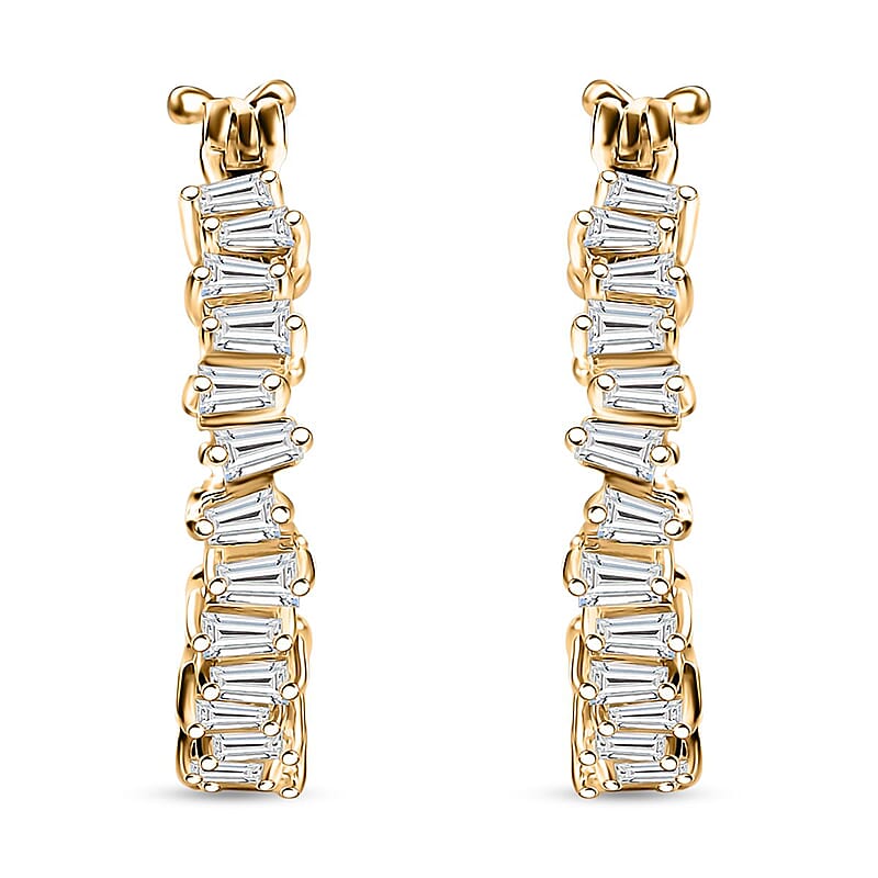 D'Joy White Zircon 3.75 ctw Arctic Spark Earrings in 18K Vermeil Yellow Gold Over Sterling Silver