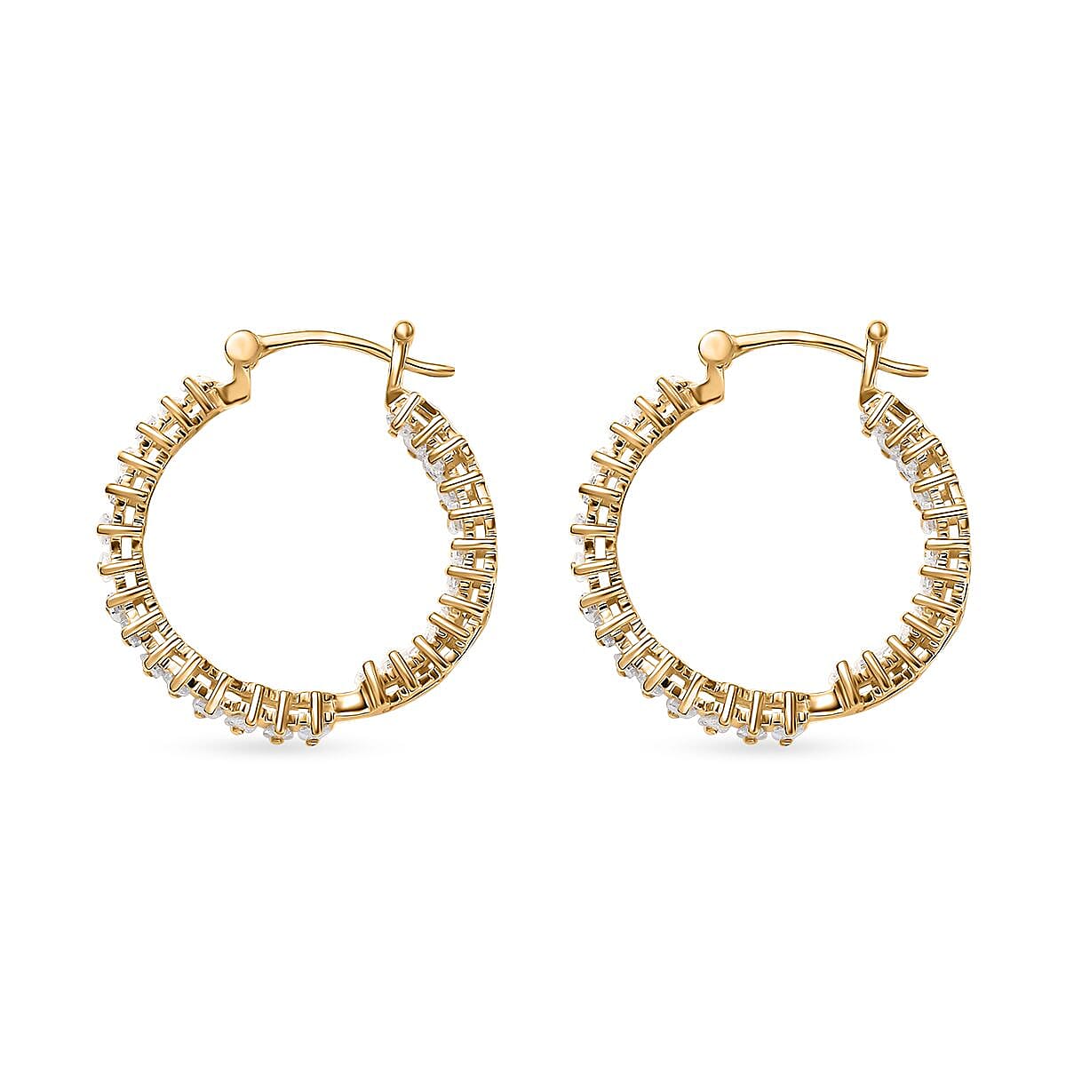 D'Joy White Zircon 3.75 ctw Arctic Spark Earrings in 18K Vermeil Yellow Gold Over Sterling Silver