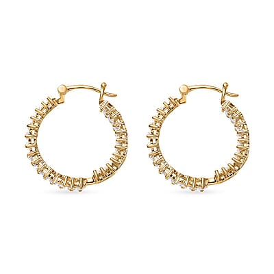 D'Joy White Zircon 3.75 ctw Arctic Spark Earrings in 18K Vermeil Yellow Gold Over Sterling Silver