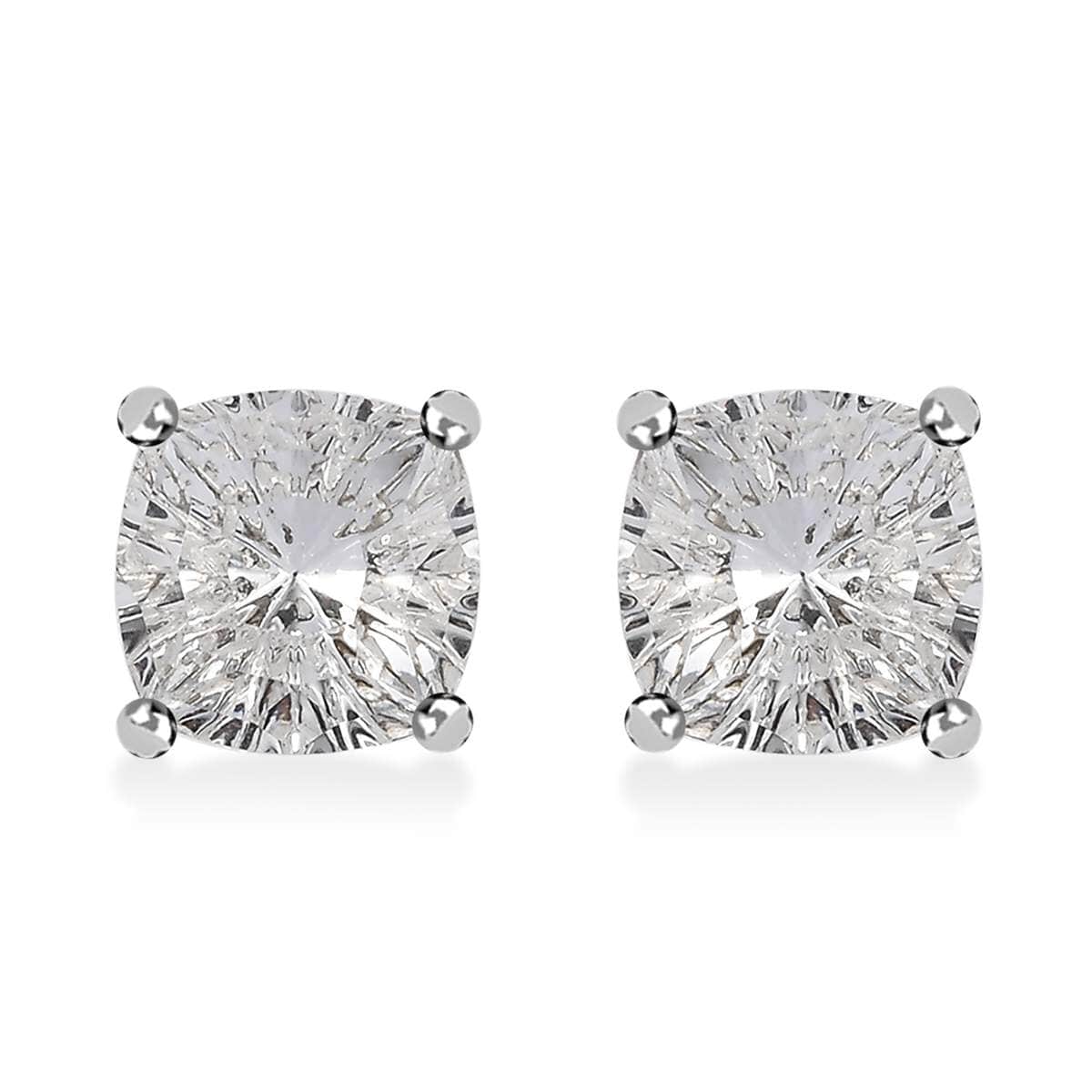 J Francis Embellished with Crystal by Swarovski Solitaire Stud Earrings in Platinum Over Sterling Silver image number 0