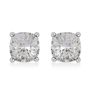 J Francis Embellished with Crystal by Swarovski Solitaire Stud Earrings in Platinum Over Sterling Silver