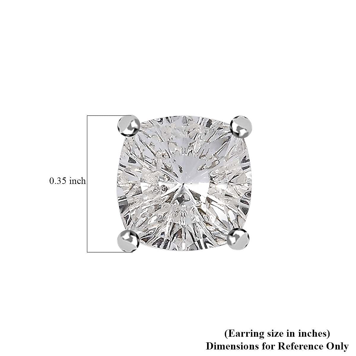 J Francis Embellished with Crystal by Swarovski Solitaire Stud Earrings in Platinum Over Sterling Silver