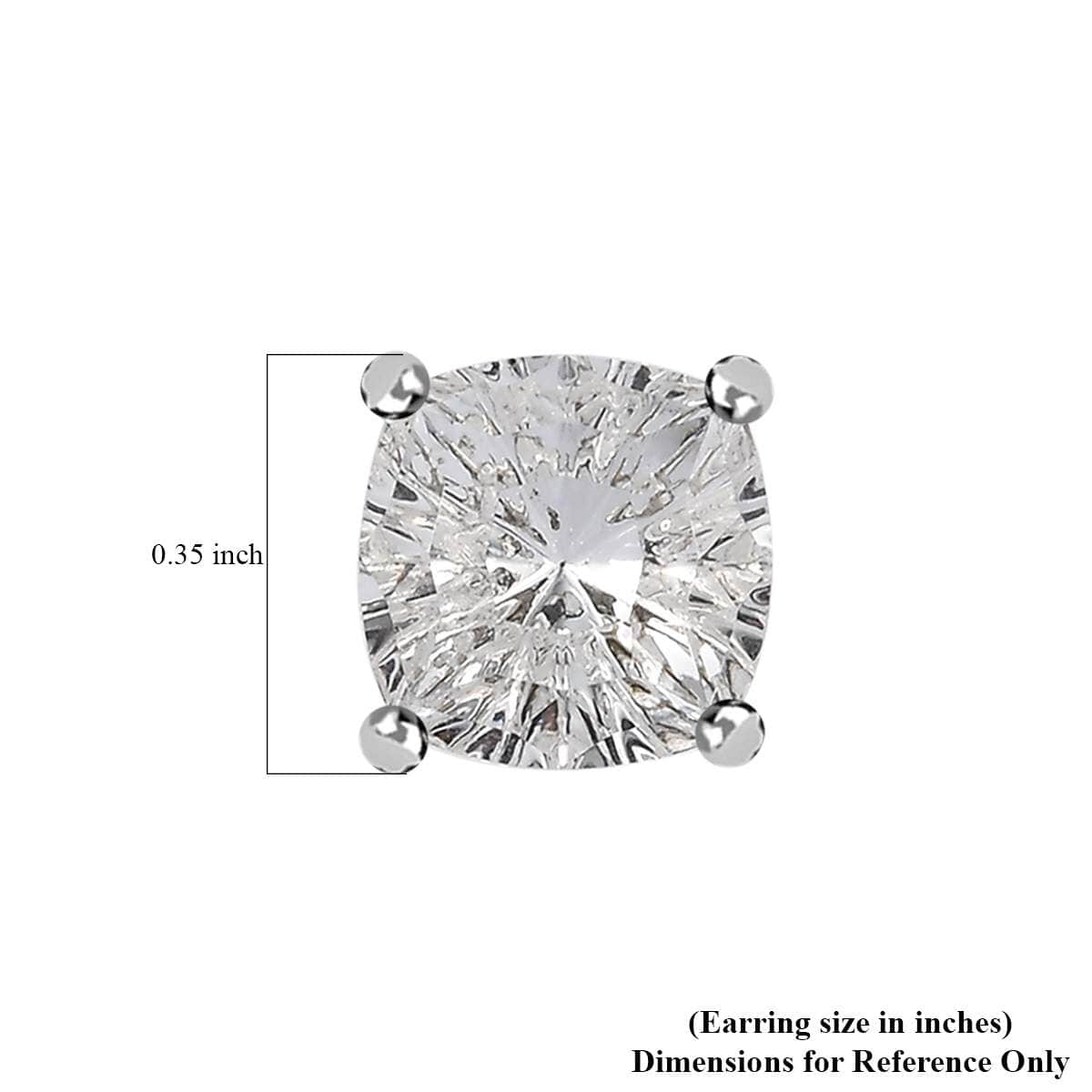 J Francis Embellished with Crystal by Swarovski Solitaire Stud Earrings in Platinum Over Sterling Silver image number 4