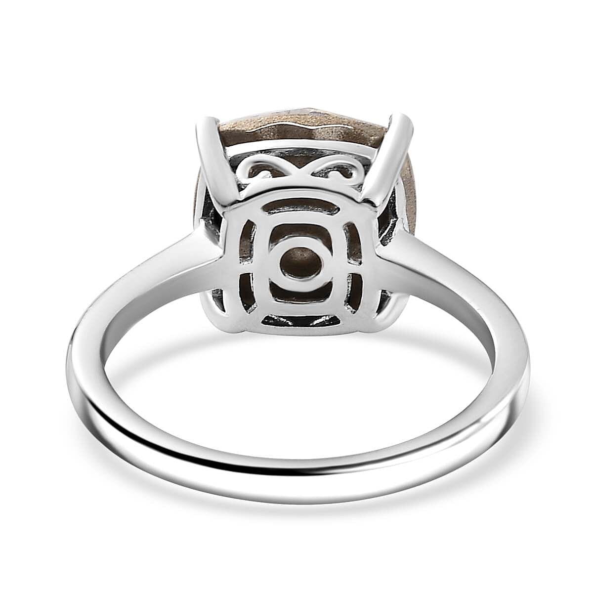 J Francis Embellished with Crystal by Swarovski Solitaire Ring in Platinum Over Sterling Silver (Size 8.0) image number 4