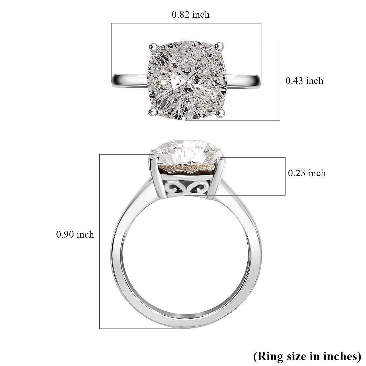 J Francis Embellished with Crystal by Swarovski Solitaire Ring in Platinum Over Sterling Silver (Size 8.0) image number 5