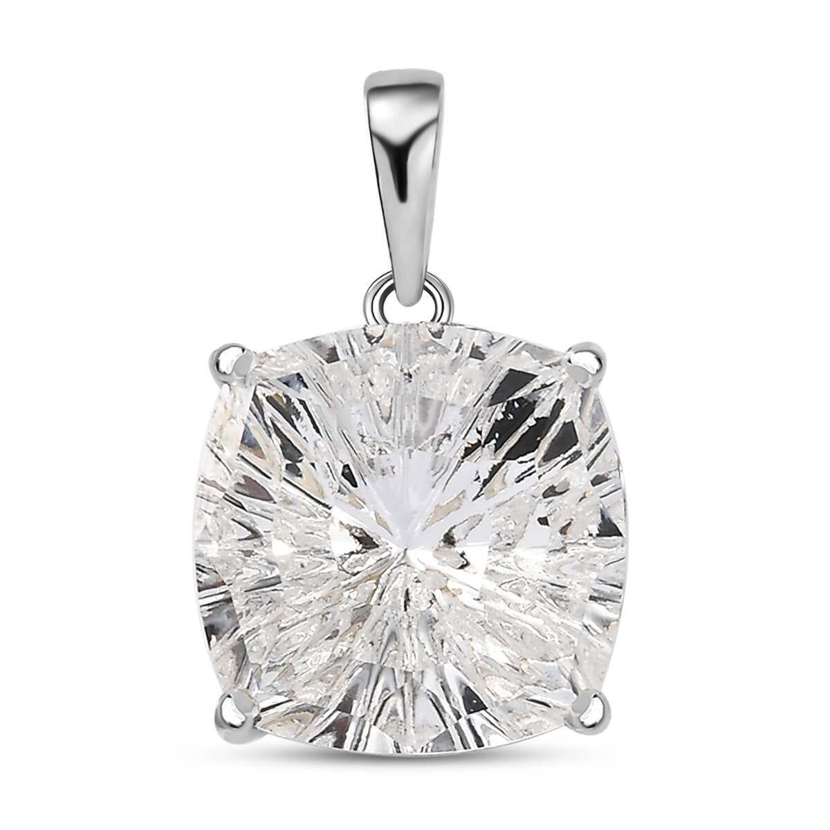 J Francis Embellished with Crystal by Swarovski Solitaire Pendant in Rhodium Over Sterling Silver image number 0
