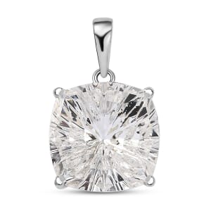 J Francis Embellished with Crystal by Swarovski Solitaire Pendant in Rhodium Over Sterling Silver