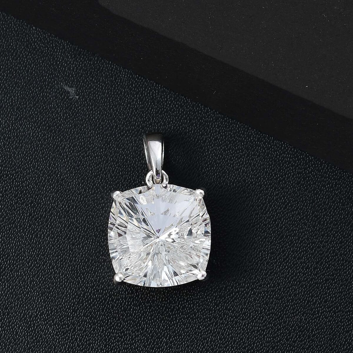J Francis Embellished with Crystal by Swarovski Solitaire Pendant in Rhodium Over Sterling Silver image number 1