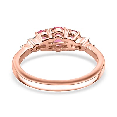 Luxoro 10K Rose Gold Premium Mahenge Spinel, Diamond (G-H, I2) Ballerina Ring (Size 11.0) 0.90 ctw