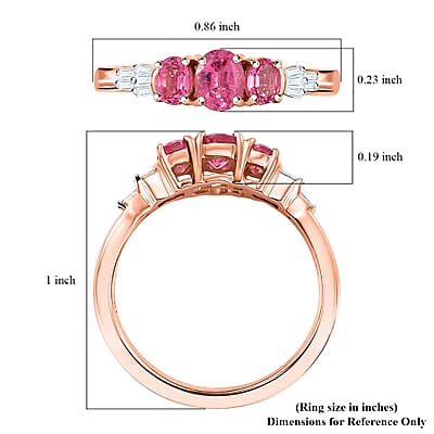Luxoro 10K Rose Gold Premium Mahenge Spinel, Diamond (G-H, I2) Ballerina Ring (Size 11.0) 0.90 ctw
