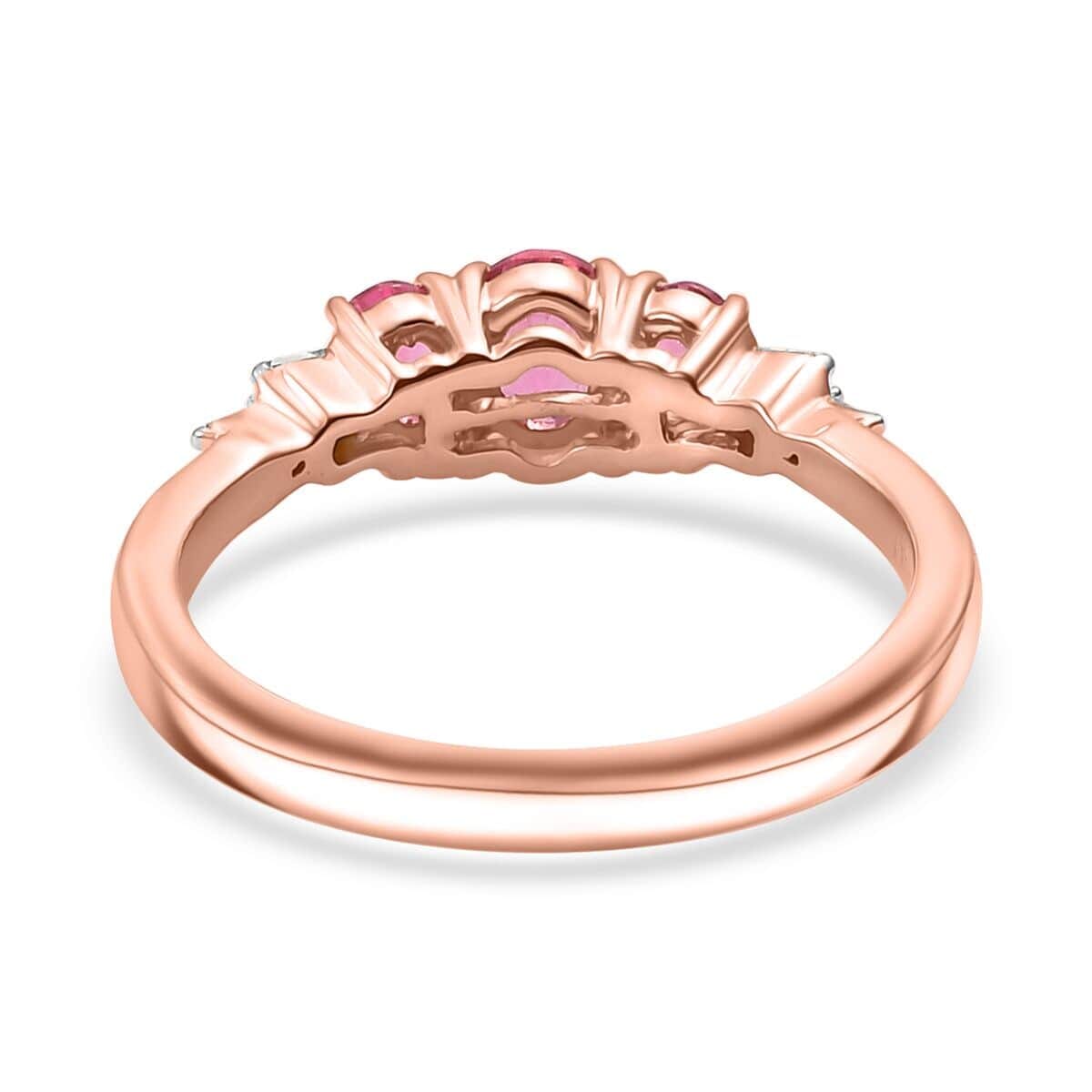 Luxoro 10K Rose Gold Premium Mahenge Spinel, Diamond (G-H, I2) Ballerina Ring (Size 9.5) 0.90 ctw image number 4