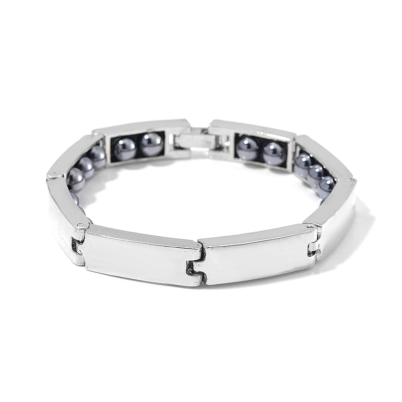 Terahertz 100.00 ctw Beaded Bracelet in Silvertone (6.75 In)