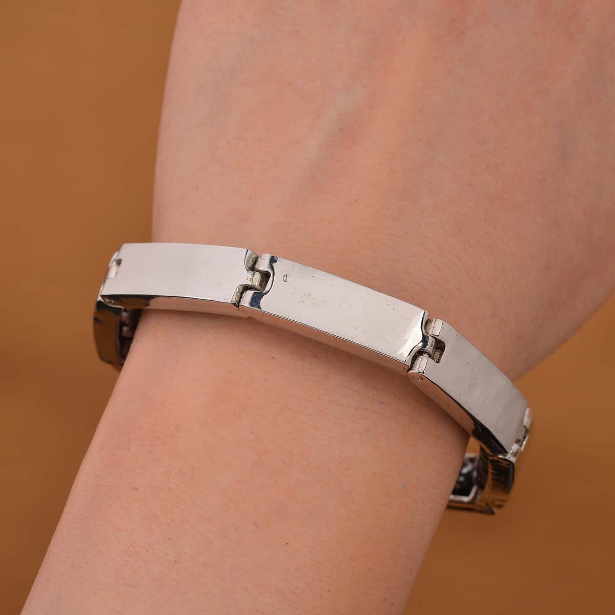 Terahertz 100.00 ctw Beaded Bracelet in Silvertone (6.75 In) image number 1