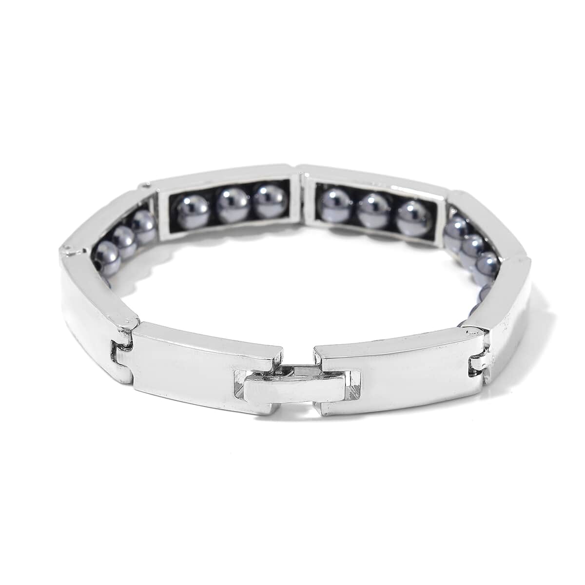 Terahertz 100.00 ctw Beaded Bracelet in Silvertone (6.75 In) image number 2