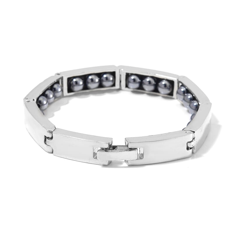 Terahertz 100.00 ctw Beaded Bracelet in Silvertone (6.75 In)