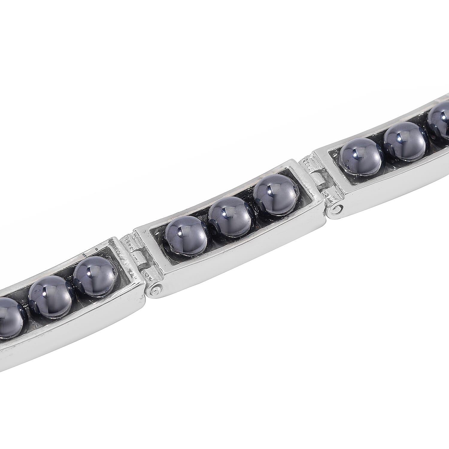 Terahertz 100.00 ctw Beaded Bracelet in Silvertone (6.75 In)