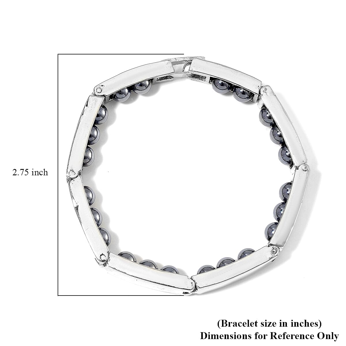 Terahertz 100.00 ctw Beaded Bracelet in Silvertone (6.75 In)