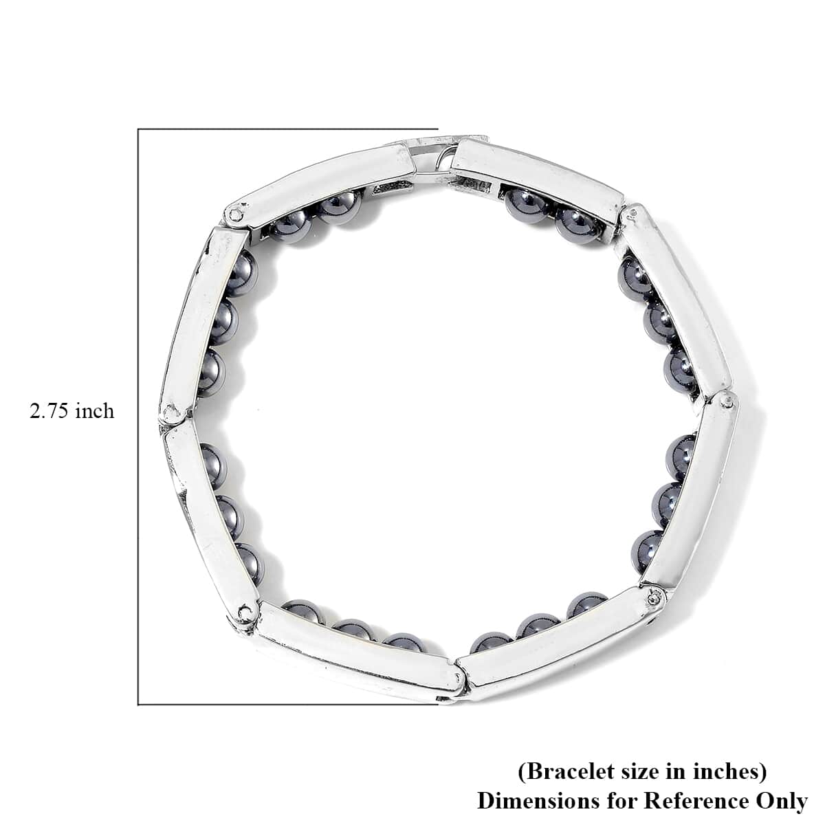 Terahertz 100.00 ctw Beaded Bracelet in Silvertone (6.75 In) image number 4