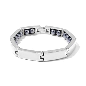 Terahertz 100.00 ctw Beaded Bracelet in Silvertone (7.75 In)