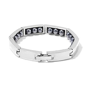 Terahertz 100.00 ctw Beaded Bracelet in Silvertone (7.75 In)