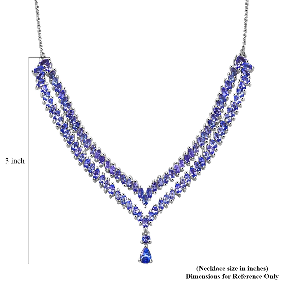 Tanzanite 8.65 ctw Fern Leaf Necklace in Rhodium Over Sterling Silver 18 Inches image number 5