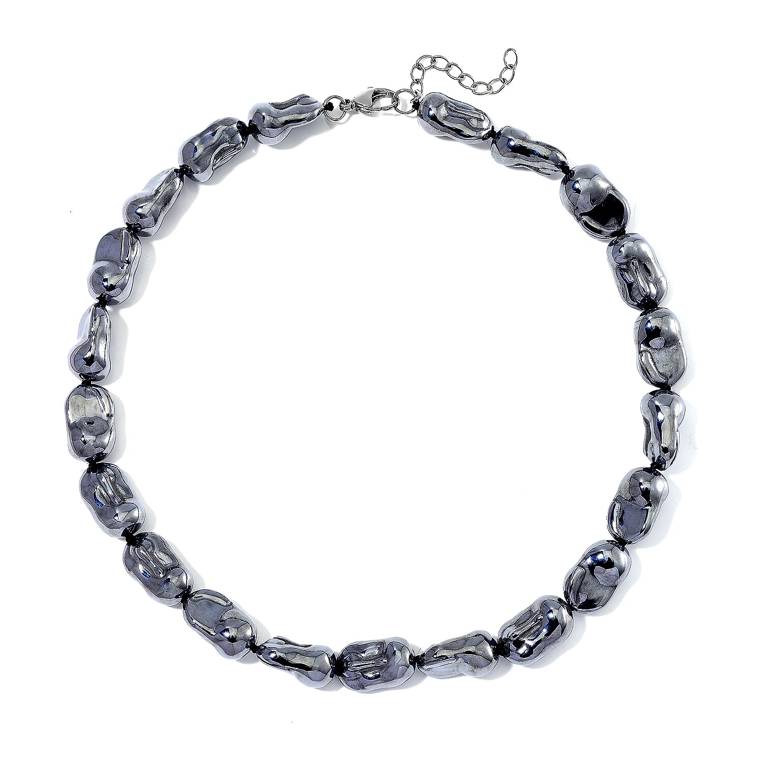 Terahertz 330.00 ctw Baroque Shape Necklace in Stainless Steel 18 Inches