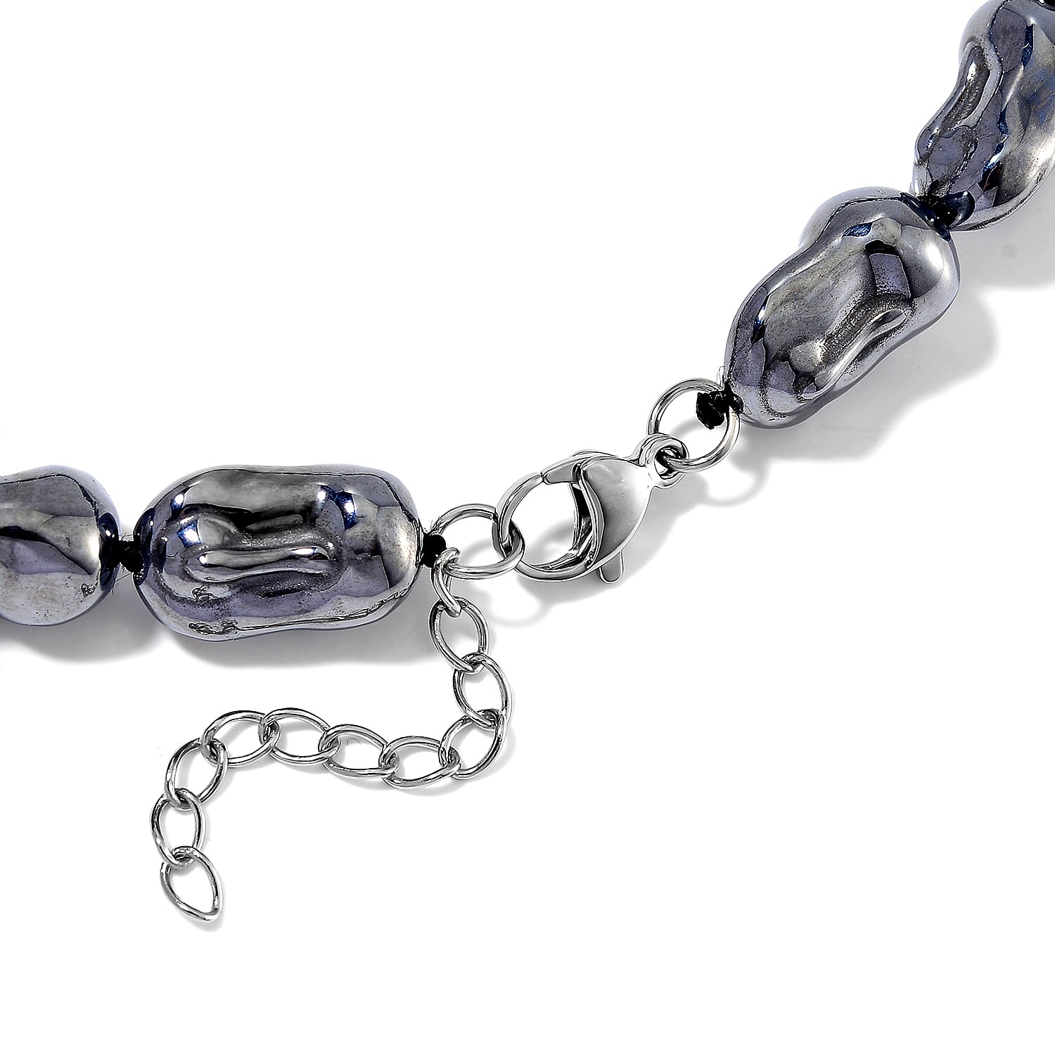 Terahertz 330.00 ctw Baroque Shape Necklace in Stainless Steel 18 Inches