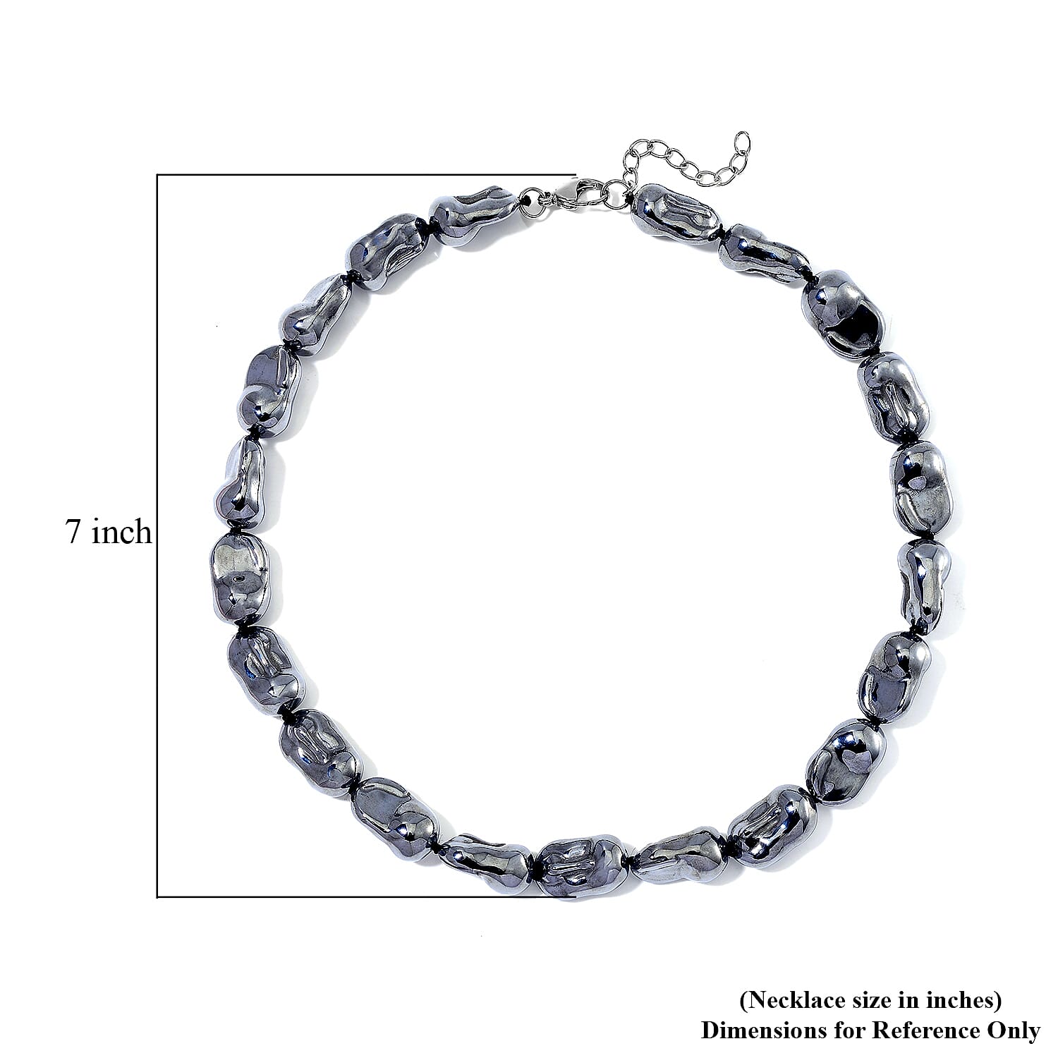 Terahertz 330.00 ctw Baroque Shape Necklace in Stainless Steel 18 Inches