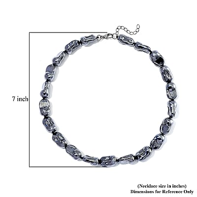 Terahertz 330.00 ctw Baroque Shape Necklace in Stainless Steel 18 Inches