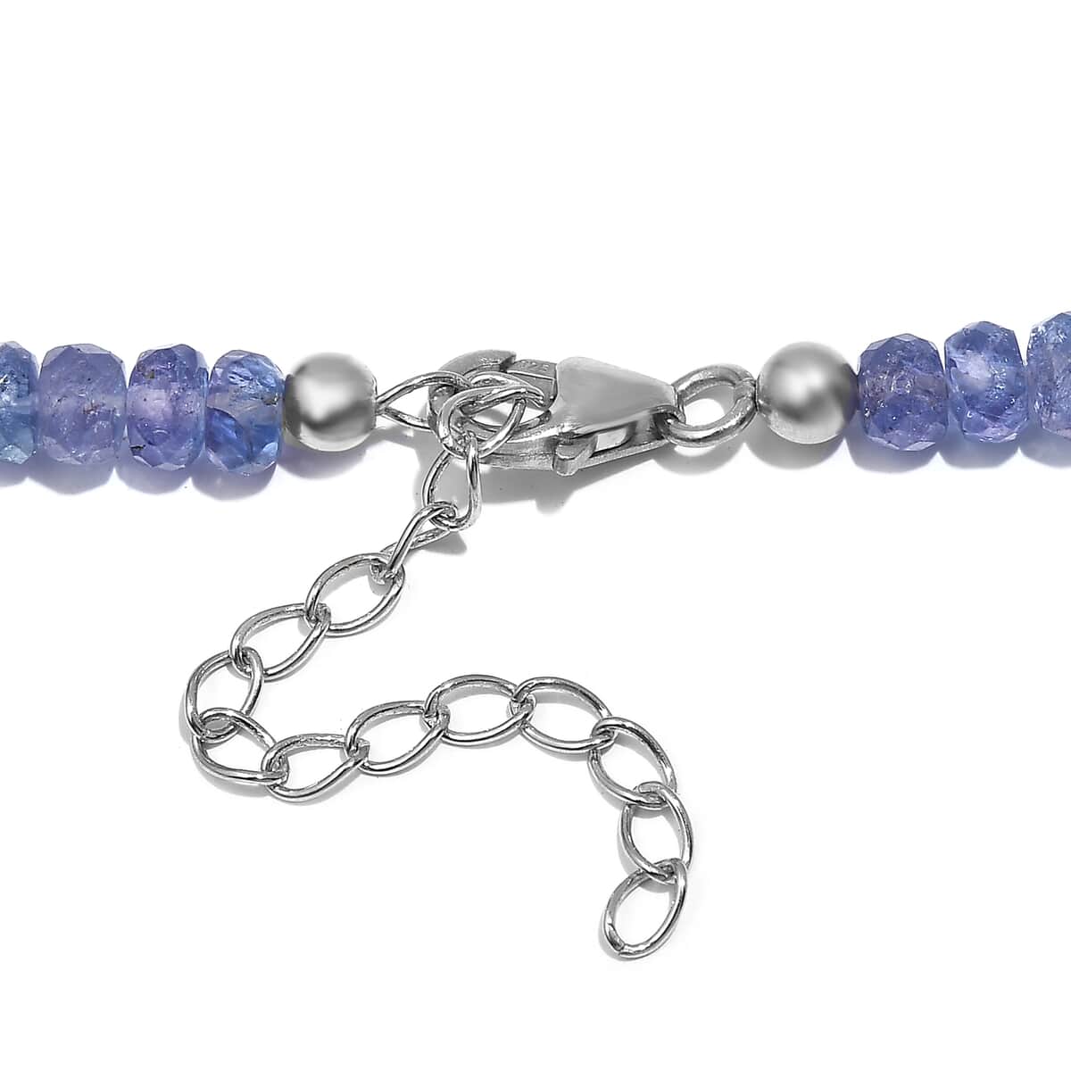 Tanzanite Beaded 110 ctw Necklace 18 Inches in Rhodium Over Sterling Silver image number 4