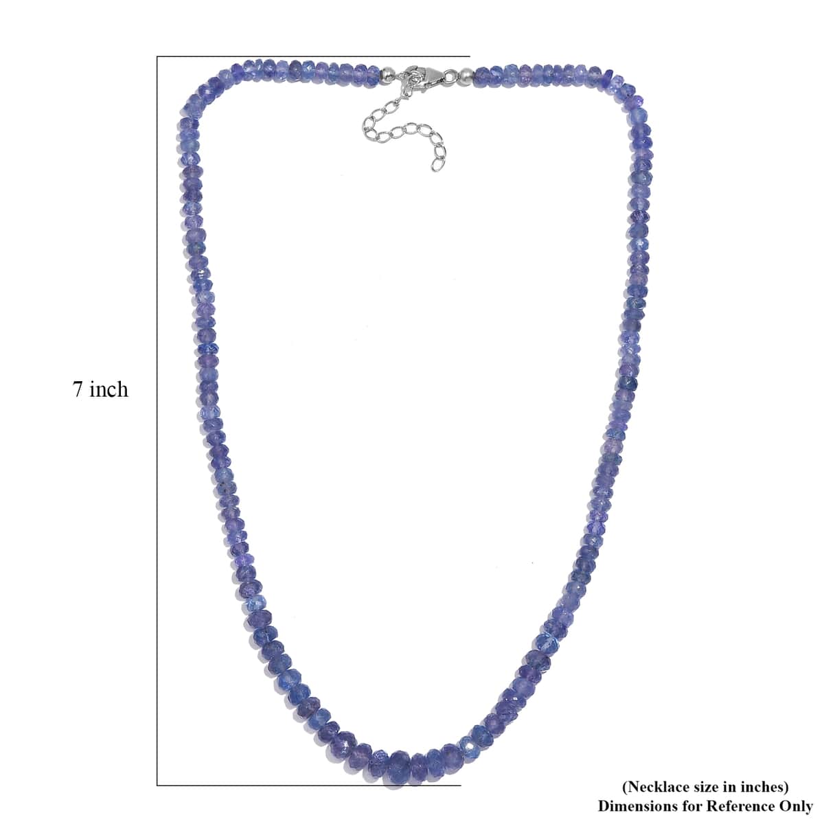 Tanzanite Beaded 110 ctw Necklace 18 Inches in Rhodium Over Sterling Silver image number 5