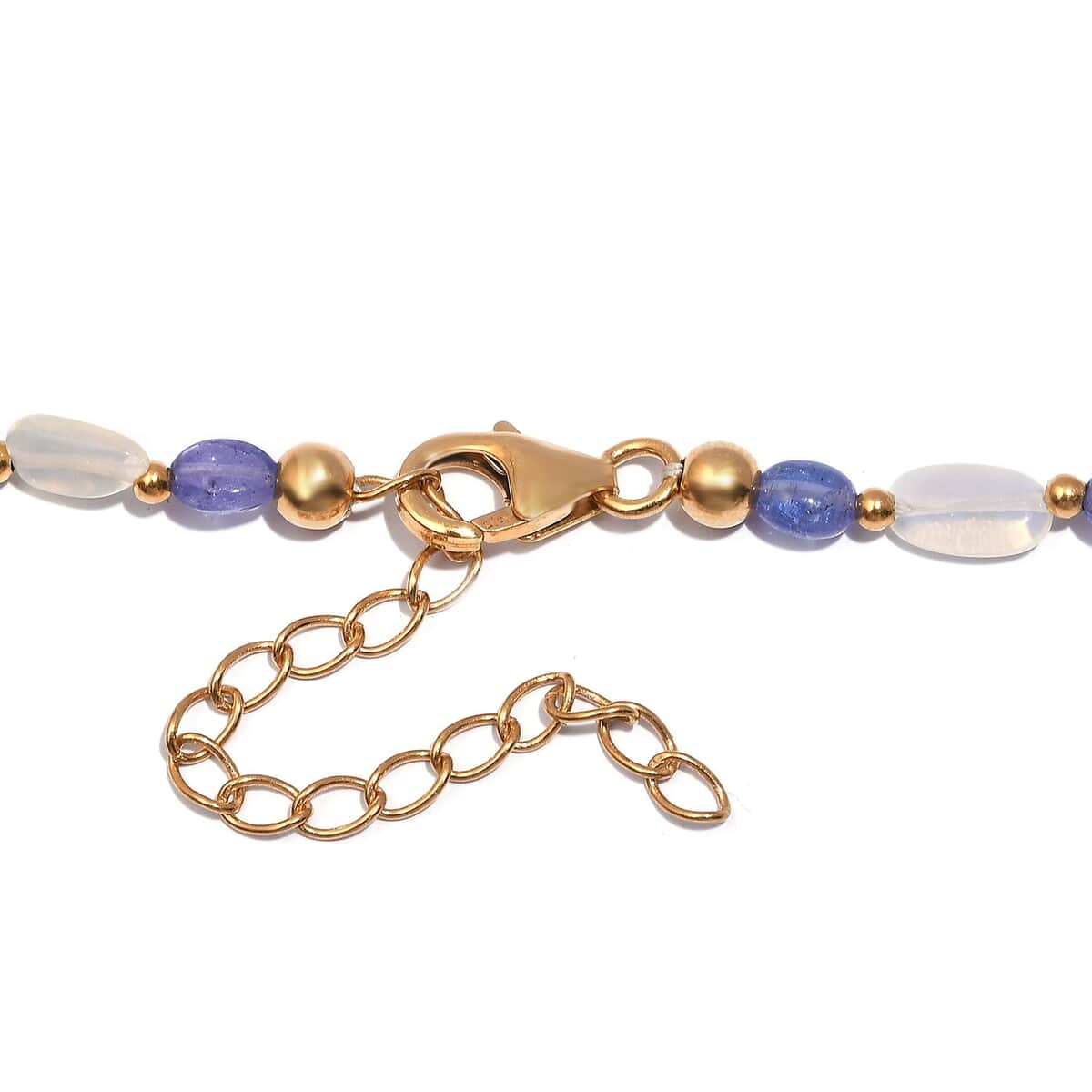 Tanzanite and Ethiopian Welo Opal 98.00 ctw Beaded Necklace in 18K Yellow Gold Over Sterling Silver 18-20 Inches image number 4