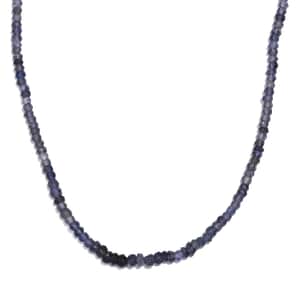 Catalina Iolite Beaded 110.00 ctw Necklace 18 Inches in Rhodium Over Sterling Silver 