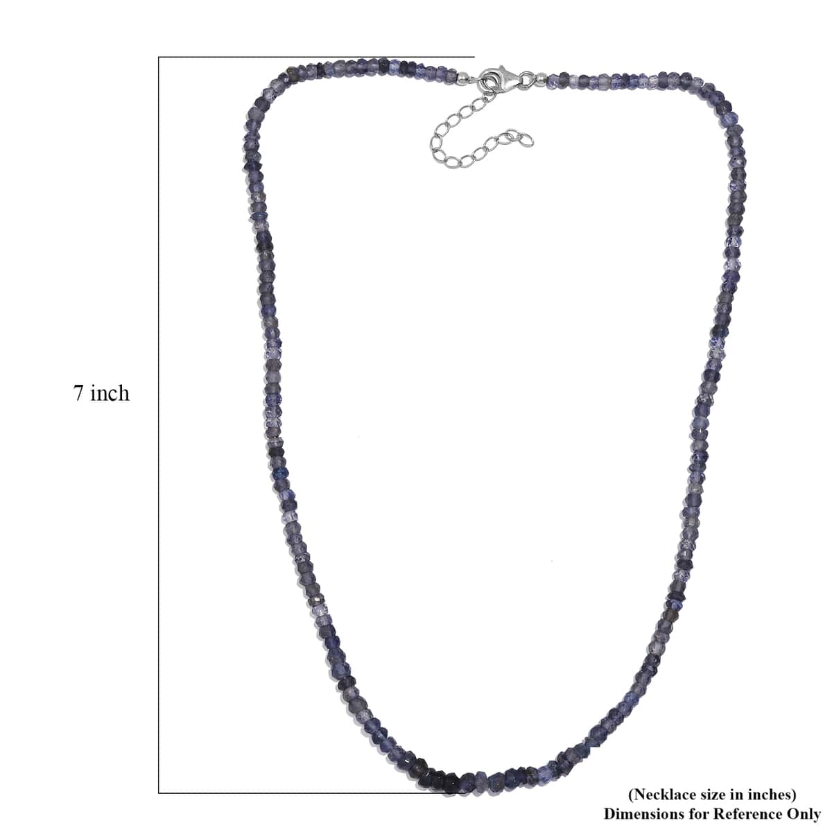 Catalina Iolite Beaded 110.00 ctw Necklace 18 Inches in Rhodium Over Sterling Silver  image number 5