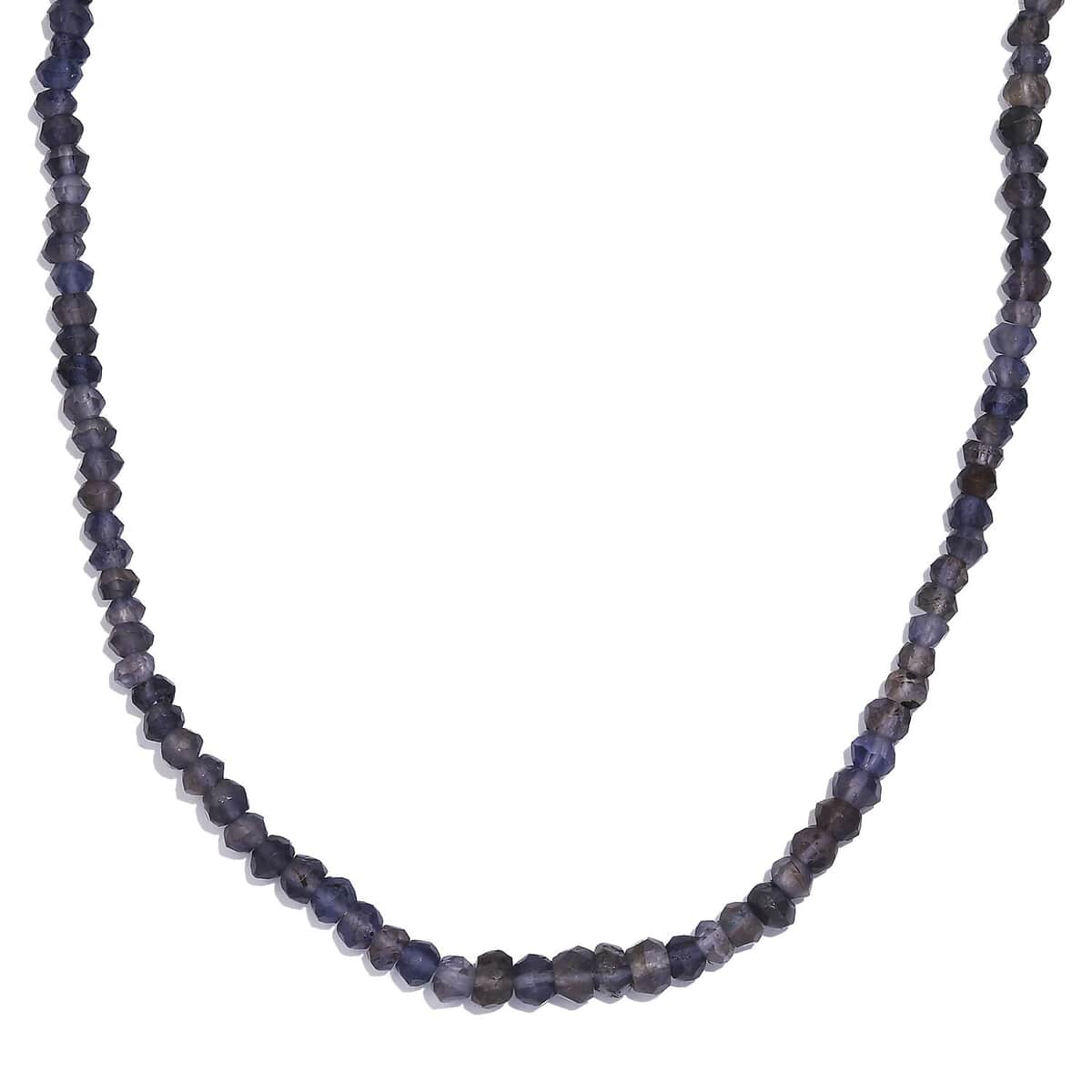 Catalina Iolite 58.00 ctw Beaded Necklace in Rhodium Over Sterling Silver 18-20 Inches image number 0