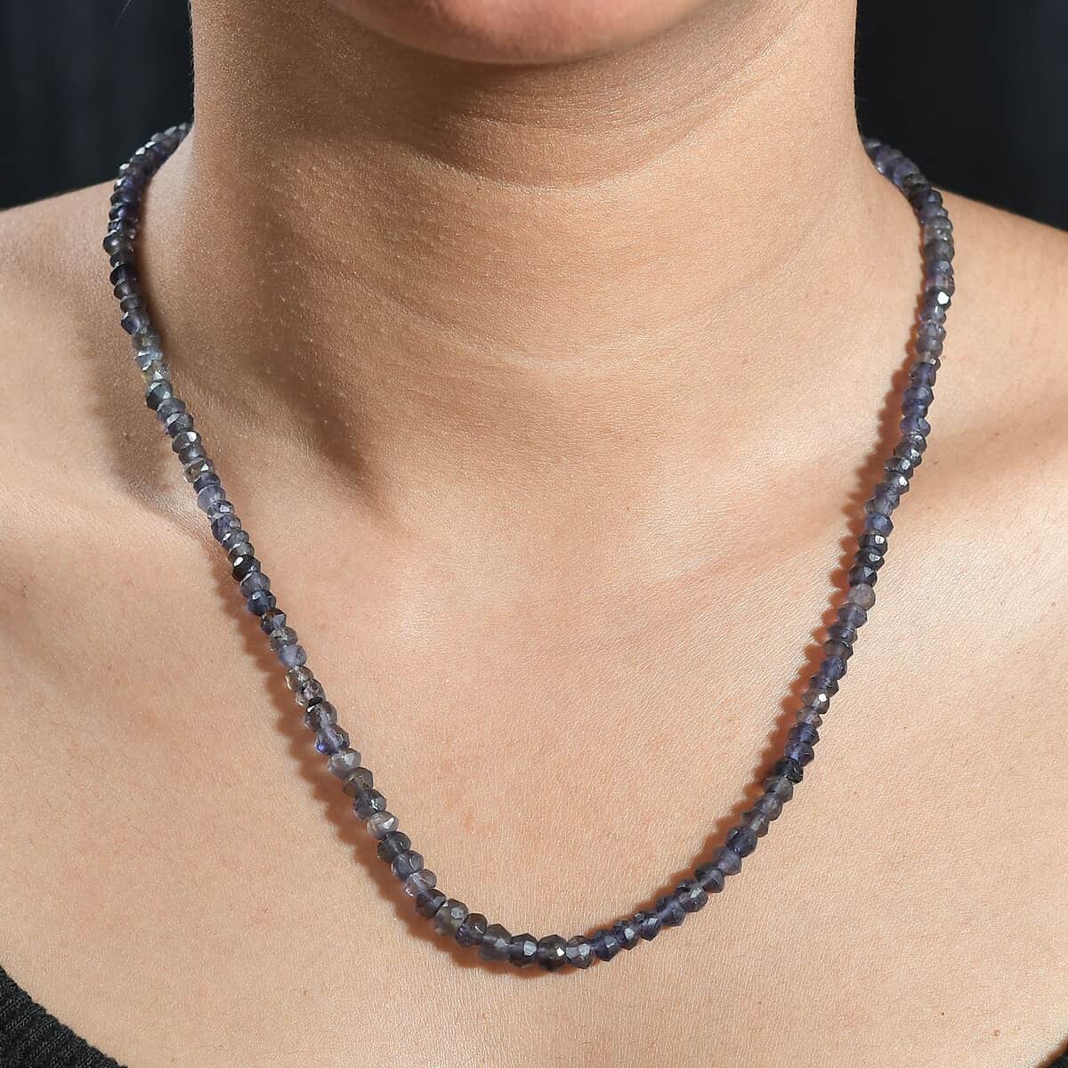 Catalina Iolite 58.00 ctw Beaded Necklace in Rhodium Over Sterling Silver 18-20 Inches image number 2