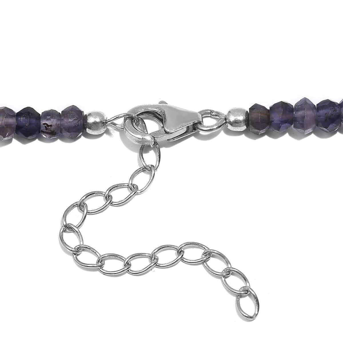 Catalina Iolite 58.00 ctw Beaded Necklace in Rhodium Over Sterling Silver 18-20 Inches image number 4