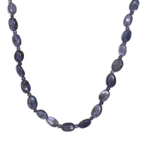 Catalina Iolite 95.00 ctw Beaded Necklace in Rhodium Over Sterling Silver 18 Inches