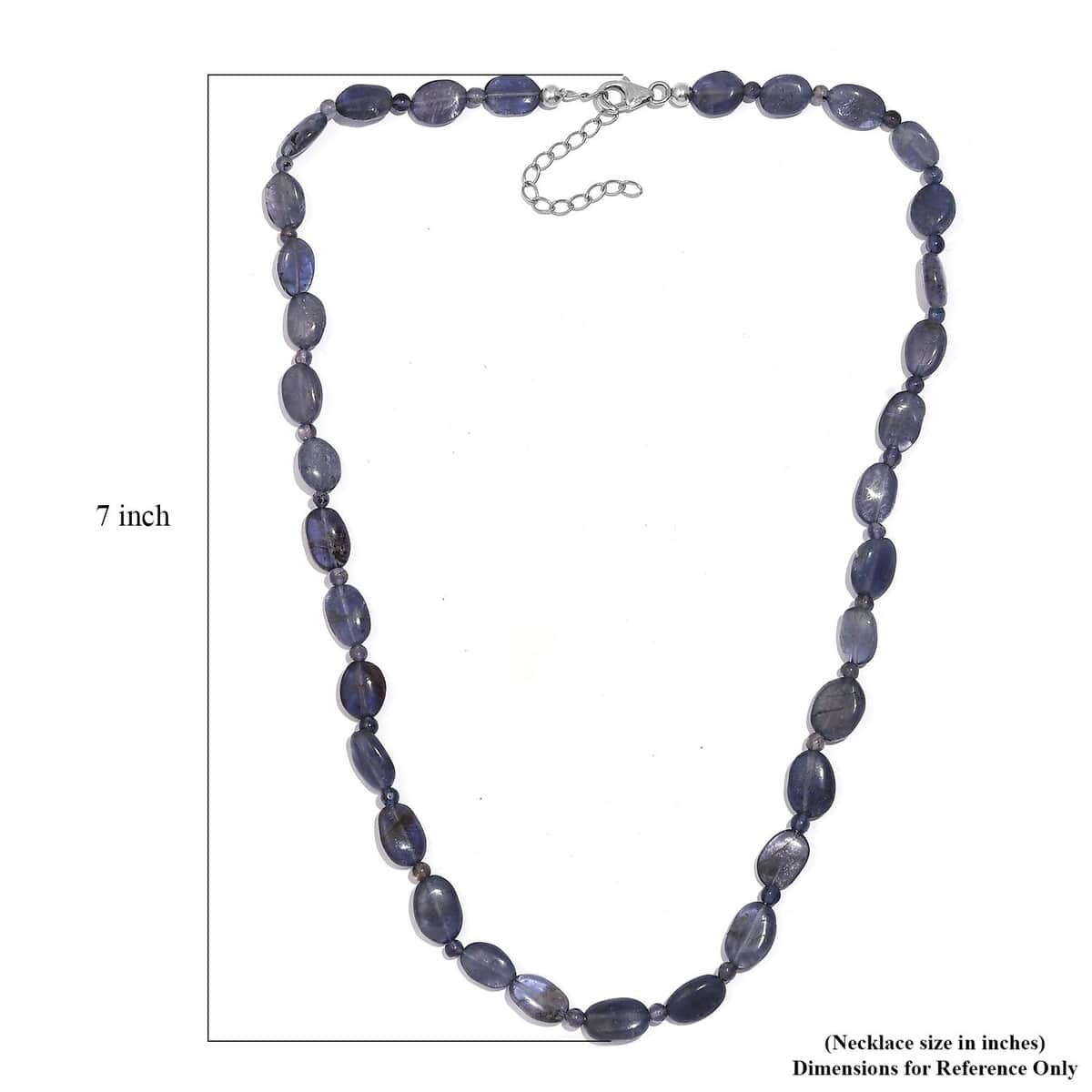 Catalina Iolite 95.00 ctw Beaded Necklace in Rhodium Over Sterling Silver 18 Inches image number 5