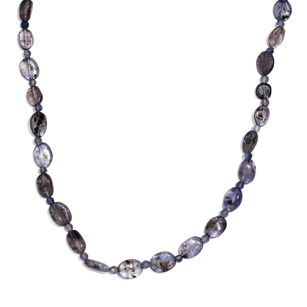 Catalina Iolite 80.00 ctw Beaded Necklace in Rhodium Over Sterling Silver 18 Inches image number 0