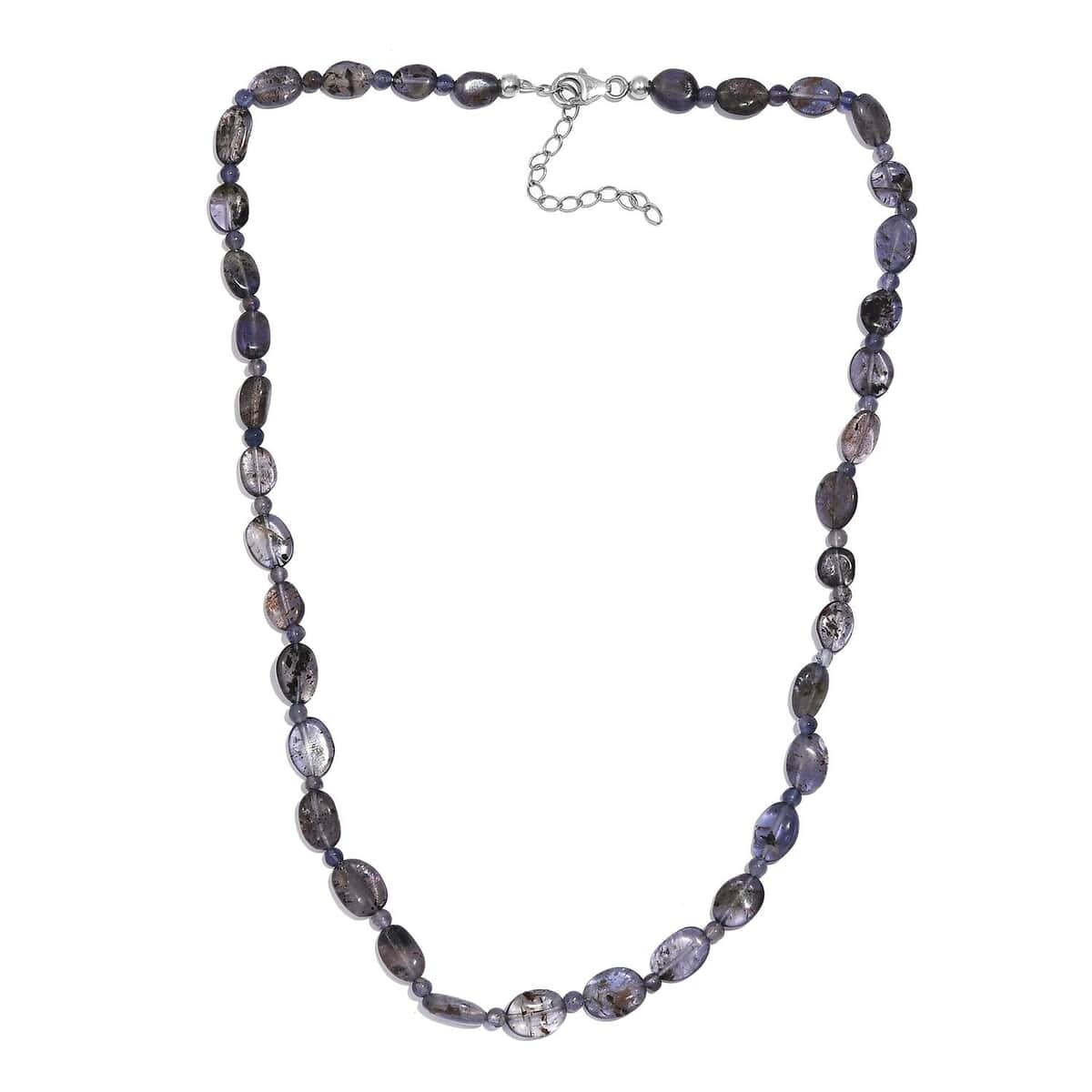 Catalina Iolite 80.00 ctw Beaded Necklace in Rhodium Over Sterling Silver 18 Inches image number 3