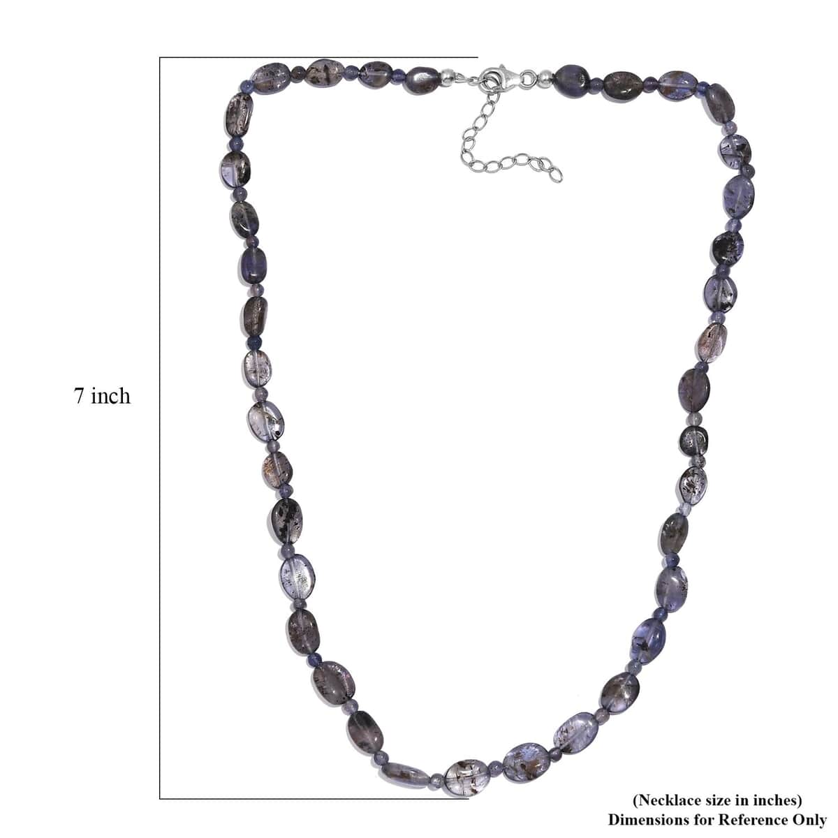 Catalina Iolite 80.00 ctw Beaded Necklace in Rhodium Over Sterling Silver 18 Inches image number 5