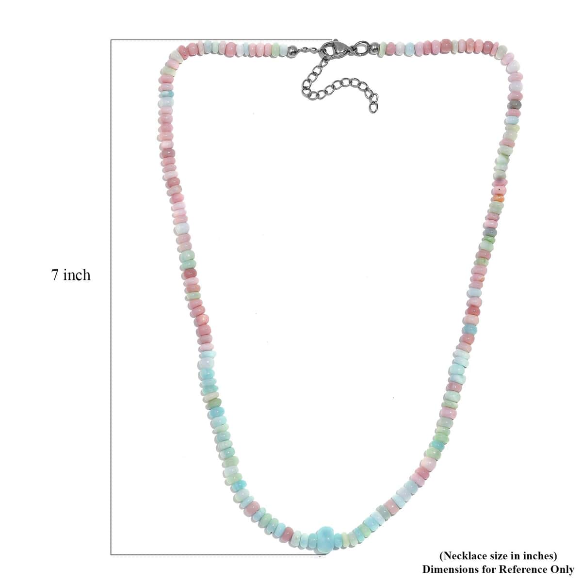 Multi Opal 65.00 ctw Beaded Necklace in Stainless Steel 18 Inches image number 5