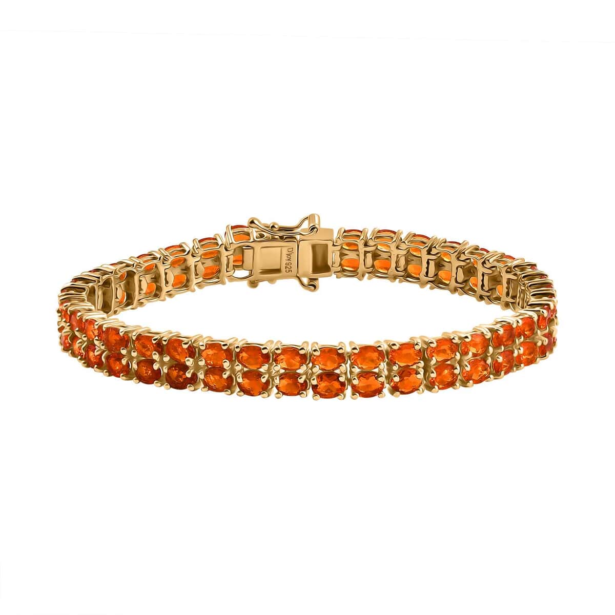 AAA Buriti Fire Opal 6.10 ctw Sunfire Cascade Bracelet in 18K Vermeil Yellow Gold Over Sterling Silver (6.50 In) image number 0