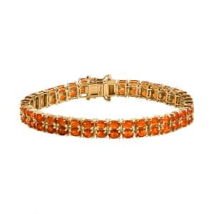 AAA Buriti Fire Opal 6.10 ctw Sunfire Cascade Bracelet in 18K Vermeil Yellow Gold Over Sterling Silver (6.50 In)