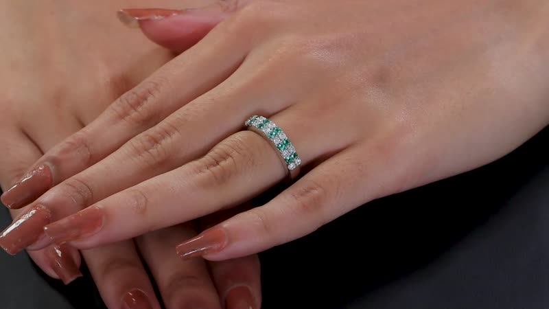 Premium Pirineu Lagoon Tourmaline, Moissanite Ring in Rhodium Over Sterling Silver (Size 7.0) 0.75 ctw