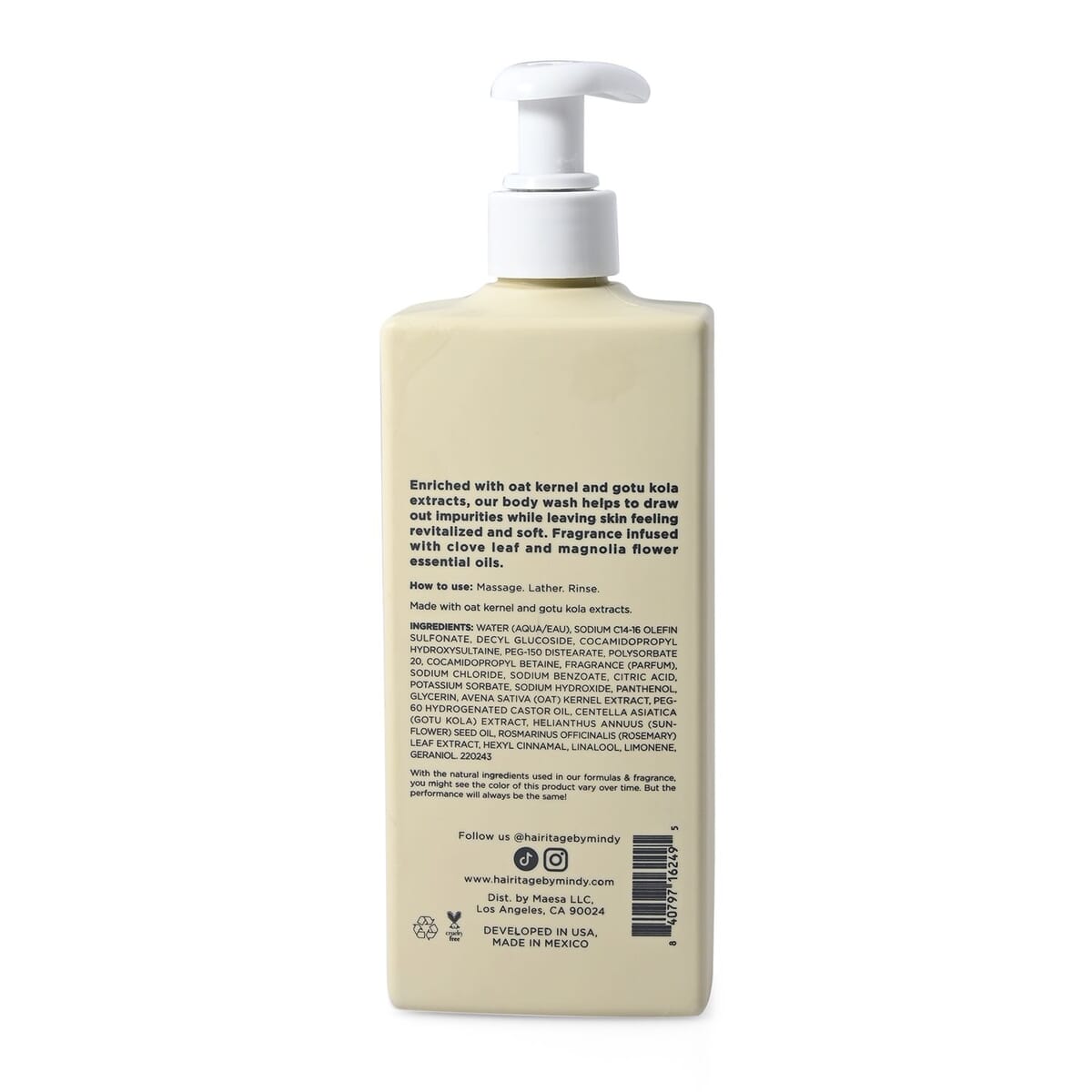 Closeout Hairitage It's a Dream Creamy Body Wash (14oz)- Peony & Cypress image number 1