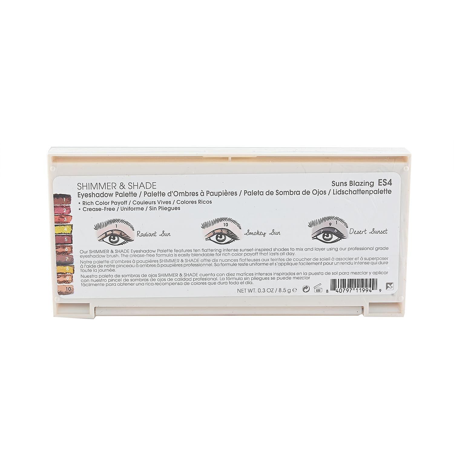 Closeout Flower Shimmer & Shade Eyeshadow Palette (.3oz)- Suns Blazing