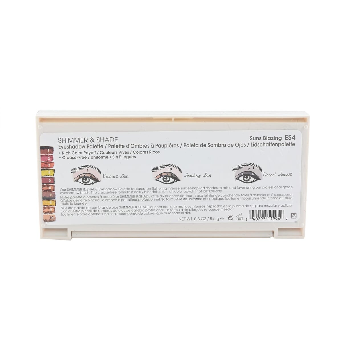 Closeout Flower Shimmer & Shade Eyeshadow Palette (.3oz)- Suns Blazing image number 1